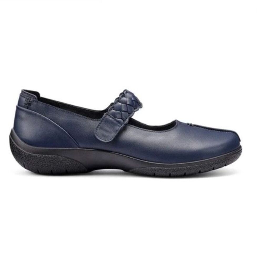 Hotter Women's NWOT Navy Leather Shake Mary Jane Flat Shoes Size 9